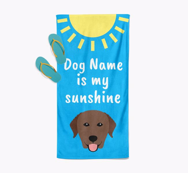 Personalised Pool Towel '{dogsName} is my Sunshine'